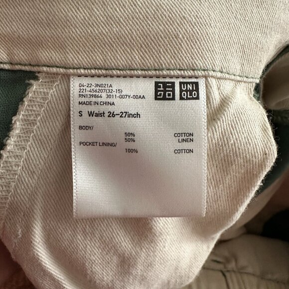 Uniqlo Green Linen Pants (Size S) - Picture 3 of 3